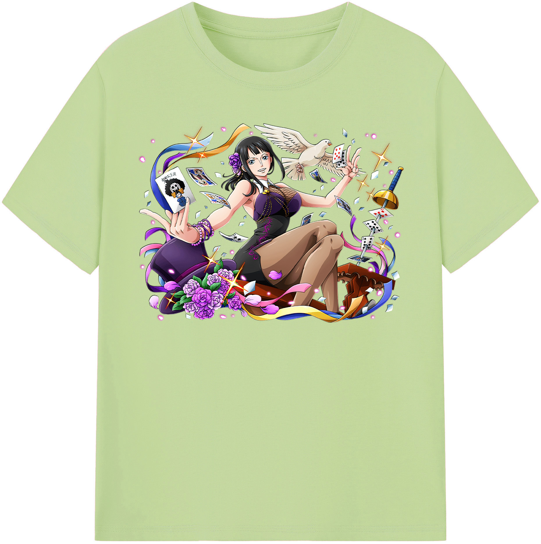 ワンピース ニコ・ロビン ONE PIECE Nico Robin 綿100％半袖Tシャツ（フロントプリント）